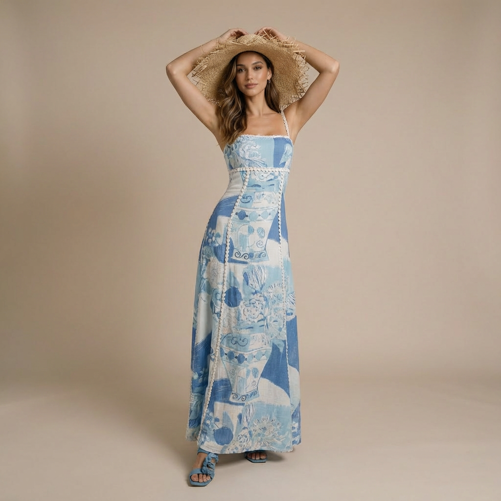 Printed Maxi Dress | Elegant Summer Occasion Dress