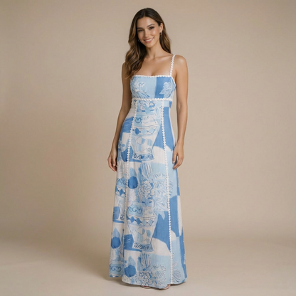 Printed Maxi Dress | Elegant Summer Occasion Dress